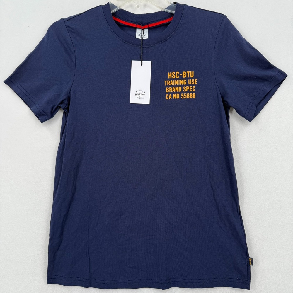 Herschel Supply Co Women's Small Peacoat‎ Blue Graphic T-Shirt 100% Cotton NWT
